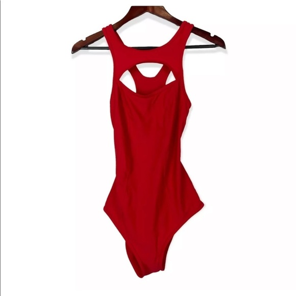 CHROMAT SALDANA RACERBACK ONE-PIECE SWIMSUIT SIZE Small RED cutout Bathingsuit - Picture 5 of 8